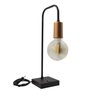 Abajur Luminária de Mesa Curvado Preto Decoração de Sala, Quarto, Cama, Escritório, Casa - 3
