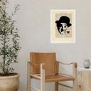 Ver imagem 2 de Quadro Charlie Chaplin Vintage - Romântico 24x18cm:madeira Branca