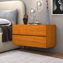 Ver imagem 1 de Mesa de Cabeceira Eros 60cm Parede Suspenso 2 Gavetas