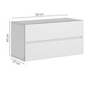 Ver imagem 3 de Mesa de Cabeceira Eros 60cm Parede Suspenso 2 Gavetas