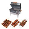 Mini Churrasqueira Portátil Inox Bafo Grelha Tampa 33x26 - 3