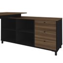 Ver imagem 4 de Mesa Escritório Home Office Escrivaninha 03 Gavetas 04 Nichos Next A02 Ipê Preto - Lyam Decor