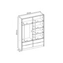 Ver imagem 3 de Guarda-Roupa Casal Domo 4 Portas 4 Gavetas com Espelho Cinamomo/Off White - Demóbile