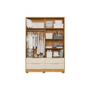 Ver imagem 4 de Guarda-Roupa Casal Domo 4 Portas 4 Gavetas com Espelho Cinamomo/Off White - Demóbile