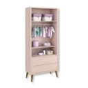 Ver imagem 3 de Guarda Roupa Infantil 2 Portas e 2 Gavetas Retrô Rosa Theo Madeira