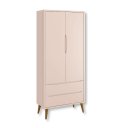 Ver imagem 2 de Guarda Roupa Infantil 2 Portas e 2 Gavetas Retrô Rosa Theo Madeira