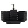 KIT ACESSÓRIOS DE BANHEIRO LAVABO 4 PEÇAS RESINA PEDRAS:Preto - 1