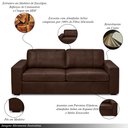Ver imagem 3 de Sofá Decorativo Agatha 2 Lugares Sala de Estar 150cm Pés em Madeira Couro Marrom Chocolate G88 - Gra