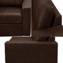 Ver imagem 5 de Sofá Decorativo Agatha 2 Lugares Sala de Estar 150cm Pés em Madeira Couro Marrom Chocolate G88 - Gra