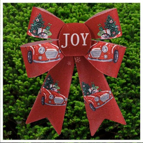 Kit 12 Enfeite Árvore Natal Laço Vermelho Decorado 17cm