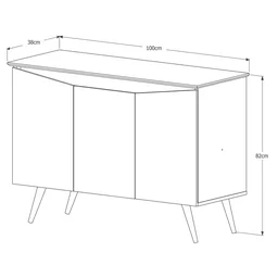 Aparador Buffet Encanto 3 Portas -  OFF WHITE/NATURE - 5