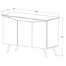 Aparador Buffet Encanto 3 Portas -  OFF WHITE/NATURE - 5