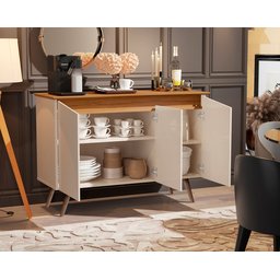 Aparador Buffet Encanto 3 Portas -  OFF WHITE/NATURE - 2