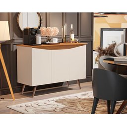 Aparador Buffet Encanto 3 Portas -  OFF WHITE/NATURE - 1