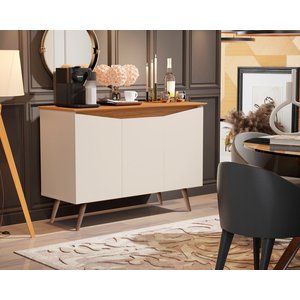 Aparador Buffet Encanto 3 Portas -  OFF WHITE/NATURE