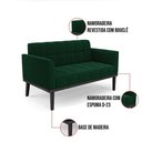 Ver imagem 3 de Namoradeira e Poltrona Base Madeira Fixa Pto Elisa Bouclê D03 - D?rossi Cor Verde