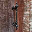 Ver imagem 6 de Puxador Duplo Classic 335mm Preto Fosco Porta Pivotante Correr Passagem Madeira Vidro Rústico