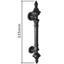 Ver imagem 7 de Puxador Duplo Classic 335mm Preto Fosco Porta Pivotante Correr Passagem Madeira Vidro Rústico