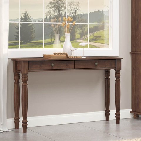 Aparador 2 Gavetas e Pés Torneados Café Rubi Madeira Pinus - Finestra