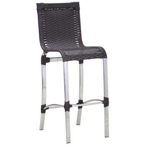Kit 5 Banquetas em Alumínio e Fibra Sintética Haiti para Cozinha, Edícula Trama