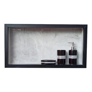 Nicho Porcelanato Banheiro Original Cinza Polido 62x32cm