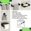 Ver imagem 2 de Kit Acessórios Para Banheiro Preto Fosco 5 Peças ELG