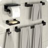 Kit Acessórios Para Banheiro Preto Fosco 5 Peças ELG - 1