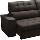 Ver imagem 5 de Sofá 3 Lugares Retrátil Reclinável Chaise Direito 243cm Solin F04 Veludo Marrom Escuro - Lyam