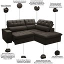 Ver imagem 3 de Sofá 3 Lugares Retrátil Reclinável Chaise Direito 243cm Solin F04 Veludo Marrom Escuro - Lyam