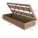 Ver imagem 7 de Cama Box Bau Solteiro com Haste Articulavel 190x80cm Mel - Art In