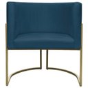 Ver imagem 5 de Poltrona Decorativa Recepção Luna Suede Base Ferro Champagne