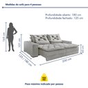 Ver imagem 3 de Sofá Reclinável 4 Lugares 230cm Dallas