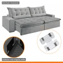 Ver imagem 7 de Sofá Retrátil e Reclinável 3 Lugares 210cm Bérgamo 