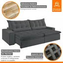 Ver imagem 6 de Sofá Retrátil e Reclinável 3 Lugares 210cm Bérgamo 