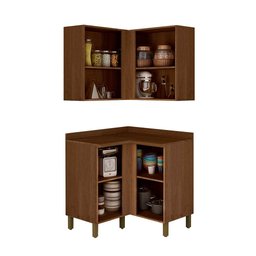 Armário de Parede Canto Reto Com Balcão Canto Reto Pérola Valdemóveis - 3 Armário de Parede Canto Reto Com Balcão Canto Reto Pérola Valdemóveis - 3