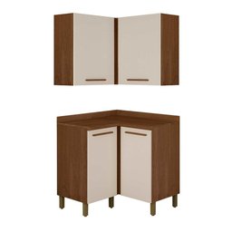 Armário de Parede Canto Reto Com Balcão Canto Reto Pérola Valdemóveis - 2 Armário de Parede Canto Reto Com Balcão Canto Reto Pérola Valdemóveis - 2