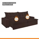 Ver imagem 4 de Sofá Retrátil e Reclinável 4 Lugares 230cm Bérgamo 