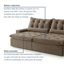 Ver mais imagens de Sofá Retrátil e Reclinável 3 Lugares 250cm Bérgamo Veludo Marrom