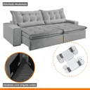 Ver imagem 7 de Sofá Retrátil e Reclinável 5 Lugares 250cm Bérgamo