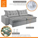 Ver imagem 5 de Sofá Retrátil e Reclinável 5 Lugares 250cm Bérgamo