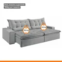 Ver imagem 4 de Sofá Retrátil e Reclinável 5 Lugares 250cm Bérgamo