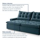 Ver imagem 6 de Sofá Retrátil e Reclinável 4 Lugares 290cm Bérgamo Veludo Azul Marinho