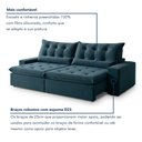 Ver imagem 5 de Sofá Retrátil e Reclinável 4 Lugares 290cm Bérgamo Veludo Azul Marinho