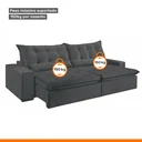 Ver imagem 3 de Sofá Retrátil e Reclinável 5 Lugares 290cm Bérgamo 