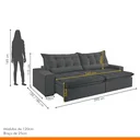 Ver imagem 2 de Sofá Retrátil e Reclinável 5 Lugares 290cm Bérgamo 