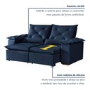 Ver imagem 5 de Sofá Atenas 3 Lugares Retrátil e Reclinável Azul Suede Rei de Casa
