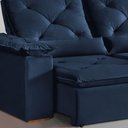 Ver imagem 2 de Sofá Atenas 3 Lugares Retrátil e Reclinável Azul Suede Rei de Casa