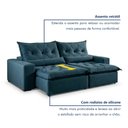 Ver imagem 5 de Sofá Reclinável 3 Lugares 250cm Ouro Branco Veludo Azul Marinho