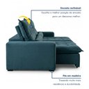 Ver imagem 7 de Sofá Reclinável 3 Lugares 250cm Ouro Branco Veludo Azul Marinho