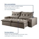 Ver imagem 5 de Sofá Reclinável 3 Lugares 250cm Ouro Branco Prata Veludo Cinza